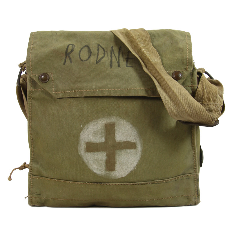 Bag, Canvas, Mask, Gas, Mk VII, British, 1942, Medic, Named