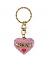 Porte-clés coeur, Love Normandie, rose