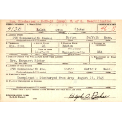 Musette M-1936, Sgt. Ralph Ricker, Co. D, 504th PIR, 82nd Airborne Division, WIA