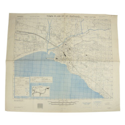 Plan de ville, Saint-Raphaël, Provence, US Army, 1944