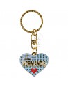 Key-chain, heart, Love Normandie, blue Key-chain, heart, Love Normandie, blue
