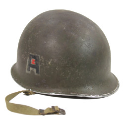 Helmet, M1, Fixed Bales, Pvt. Lee Cutburth, First Army, Ordnance Department