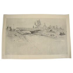 Sketch, Bailey Bridge, Saint-Sauveur-le-Vicomte, 1944