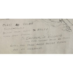 Croquis, pont Bailey, Saint-Sauveur-le-Vicomte, 1944