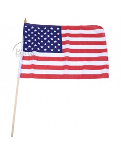 Drapeau USA, grand modèle, sur bâton