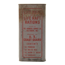 Boîte de ration, LIFE BOAT AND LIFE RAFT RATIONS, US Coast Guard, 1945