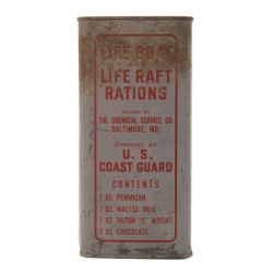 Can, LIFE BOAT AND LIFE RAFT RATIONS, US Coast Guard, 1945