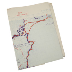 Carte, Cannes, opération Dragoon, SECRET, 1944, 509th PRCT