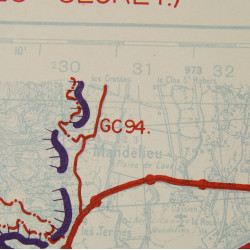 Carte, Cannes, opération Dragoon, SECRET, 1944, 509th PRCT