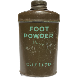 Tin, Powder, Foot, British, 1 ¾ Oz.