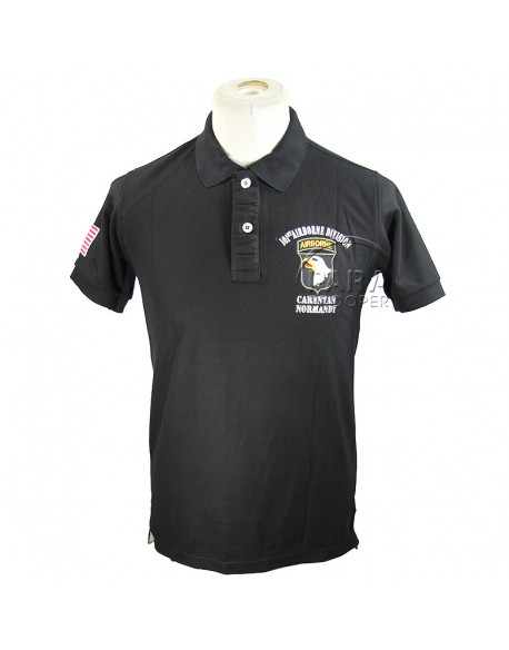 Polo, black, 101st Airborne, Carentan - Normandy