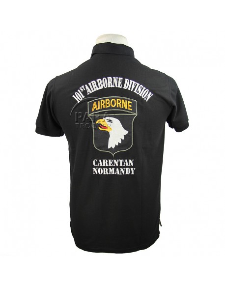 Polo, black, 101st Abn., AIRBORNE, Carentan Polo, black, 101st Abn., AIRBORNE, Carentan