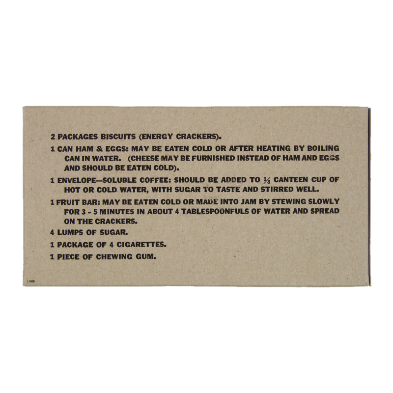 Ration K, Breakfast, 1er type, US Army