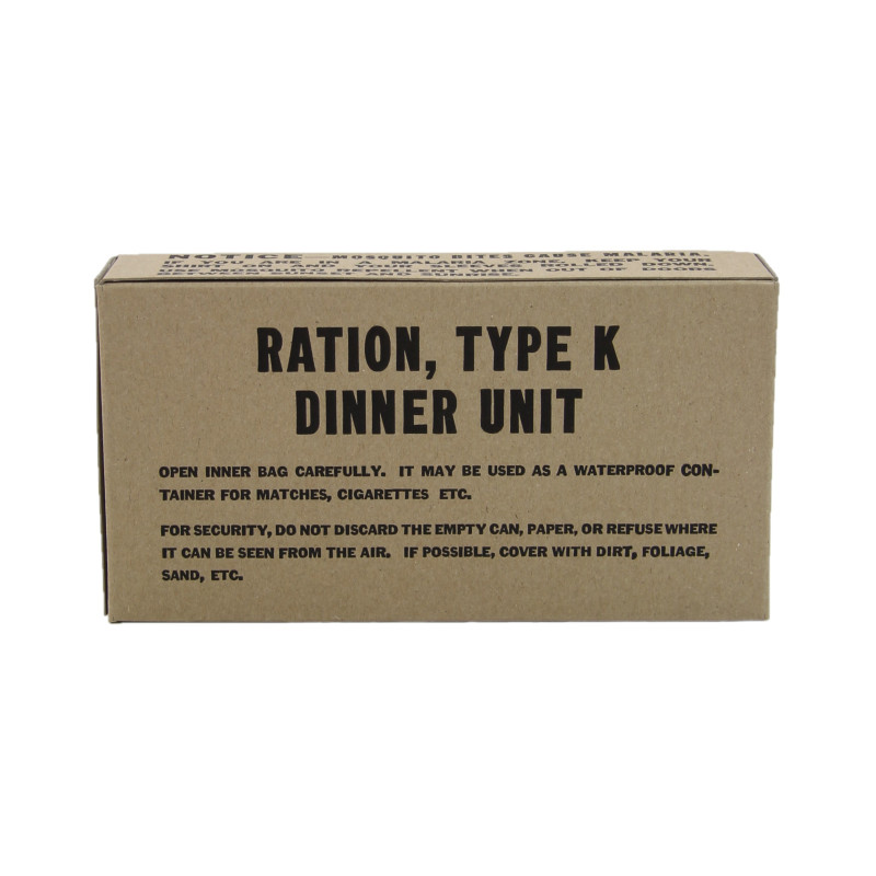 Ration K, Dinner, 1er type, US Army