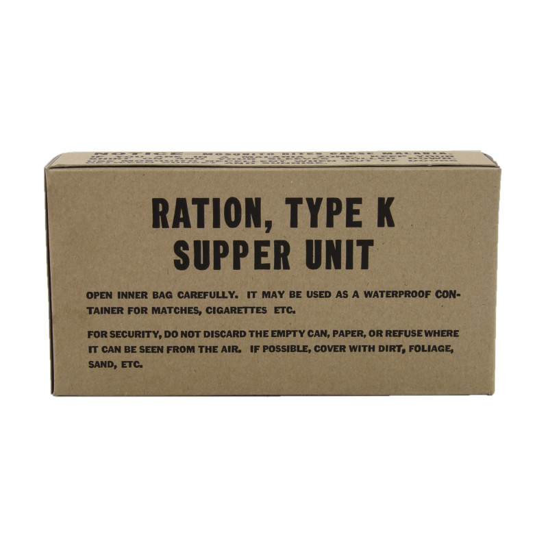 Ration K, Supper, 1er type, US Army