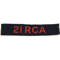 Title, 21st Field Regiment, Royal Canadian Artillery