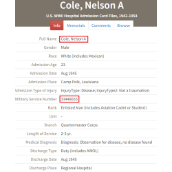 Grouping, Cpl. Nelson Cole, 115th Inf. Regt., 29th Infantry Division