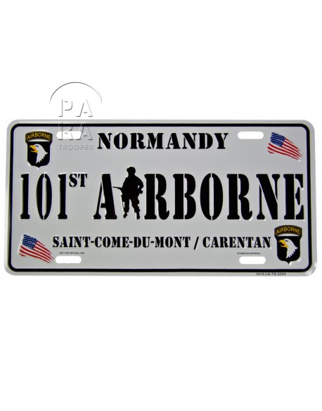 Plaque de véhicule, 101st Airborne, Saint-Côme / Carentan