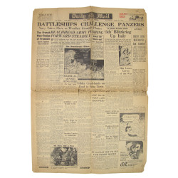 Newspaper, British, Daily Mail, June 10, 1944, 'Beachhead Army Pushing Forward Steadily'
