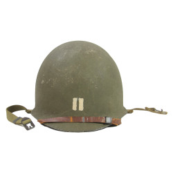 Casque M1, pattes fixes, complet, Cpt. Albert Falther, Regimental Supply Officer, 5th Inf. Regt., 71st Infantry Division, ETO