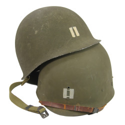 Helmet M1, Fixed Loops, Complete, Cpt. Albert Falther, Regimental Supply Officer, 5th Inf. Regt., 71st Infantry Division, ETO