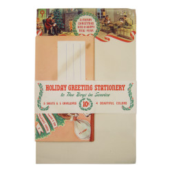 Holiday Greetings Stationery, 5 Sheets & 5 Enveloppes, US Army, 1943