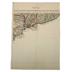 Carte, Nice, Côte d'Azur, Service Géographique de l'Armée, 1932