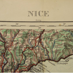 Carte, Nice, Côte d'Azur, Service Géographique de l'Armée, 1932
