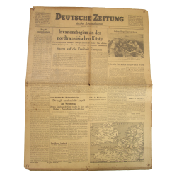 Journal allemand, Deutsche Zeitung in den Niederlanden, 6 juin 1944, "Invasionsbeginn an der nordfranzösischen Küste"