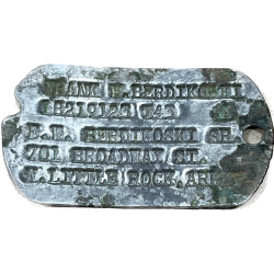 Dog Tag, S/Sgt. Frank Berdikoski, 55th FS, 20th FG, 8th Air Force, USAAF, ETO