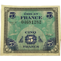 Billet d'invasion, 5 francs, 1944, Normandie