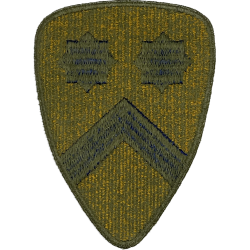 Insigne, 2nd Cavalry Division, dos vert, bord vert, 1943