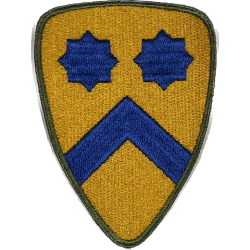 Insigne, 2nd Cavalry Division, dos vert, bord vert, 1943
