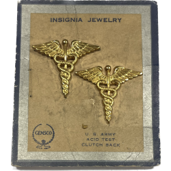 Pair, Insignias, Collar, Officer, US Army Medical Corps, GEMSCO