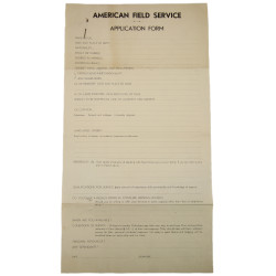 Form, Application, American Field Service