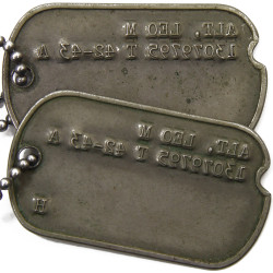 Dog Tags avec silencieux, Sgt. Leo Alt, Aerial Gunner, USAAF, israélite