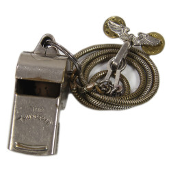 Whistle, Chrome-Plated Brass, THE THUNDERER, with Collar Hook, USAAF