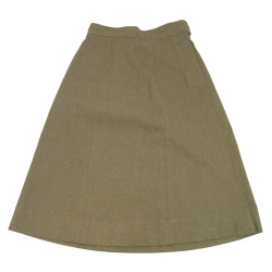 Jupe en drap de laine, troupe, WAC, taille 12, British Made, Cpl. Dixie Clark, ETO
