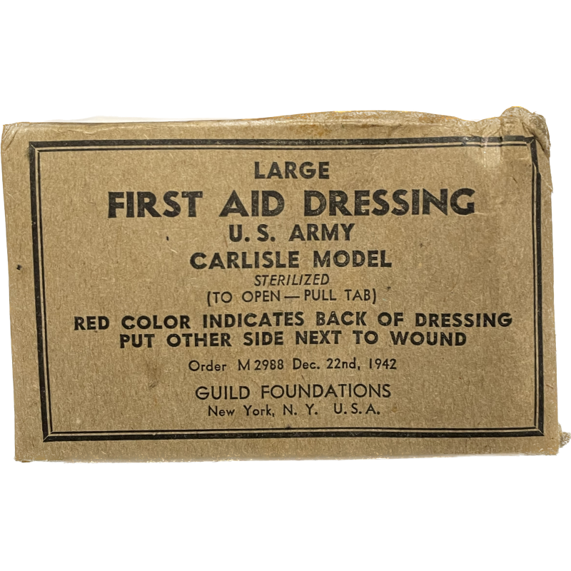 Pansement, Large FirstAid Dressing, Carlisle Model Sterilized, 1942
