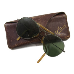 Lunettes de soleil USAAF, type Ray-Ban, avec étui en cuir