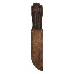 Knife, Combat, USMC, 1st Type, KA-BAR, OLEAN, N.Y., with Leather Scabbard