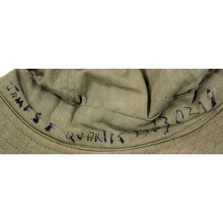 Chapeau HBT, T/4 James Quarles, 271st Port Company, 5th Engineer Special Brigade, Omaha Beach