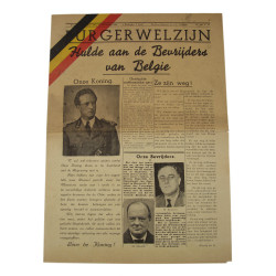 Newspaper, Belgian, Burger Welzijn, Liberation, 1944