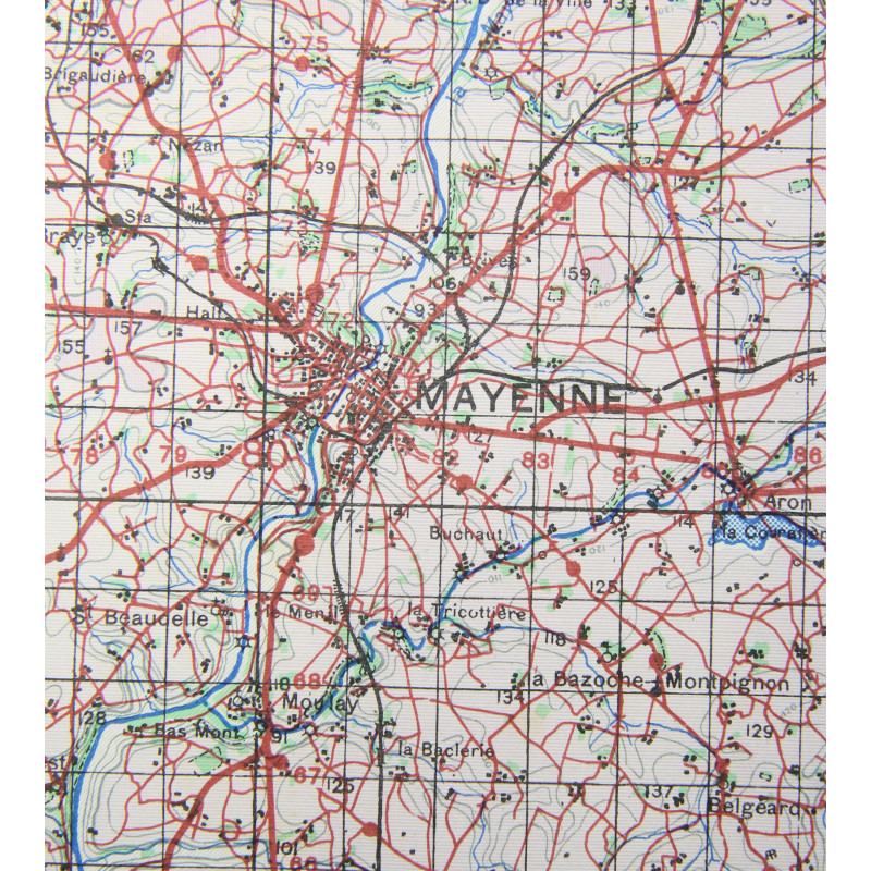 Map, Alençon-Mayenne, 1944