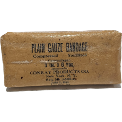 Pansement, Plain Gauze Bandage Compressed, No. 3-5186-43, 1943, Corpsman