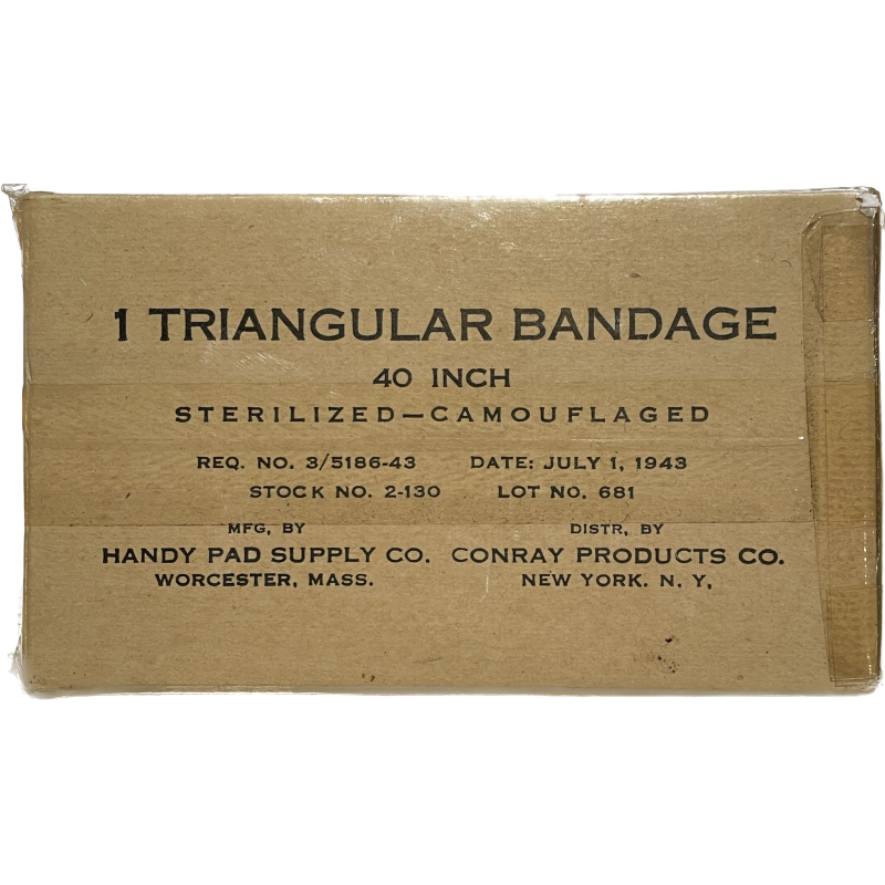Bandage stérile triangulaire, HANDY PAD SUPPLY CO., 1943
