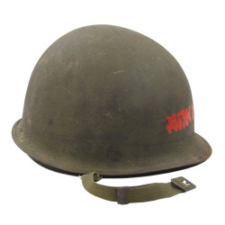 Casque M1, pattes mobiles, Schlueter, US Navy, AMM2c Ralph McKim, USS Dayton, PTO