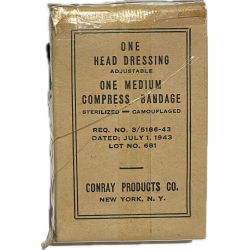 Pansement, One Medium Compress Bandage, No. 3-5186-43, 1943, Corpsman
