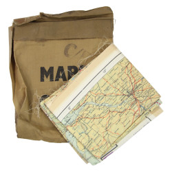 Carte d'évasion en soie, C/D, 1943, avec pochette MAPS ONLY