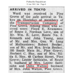 Malle personnelle, Cpl. John Walton, 121st Transportation Truck Company, Guerre de Corée